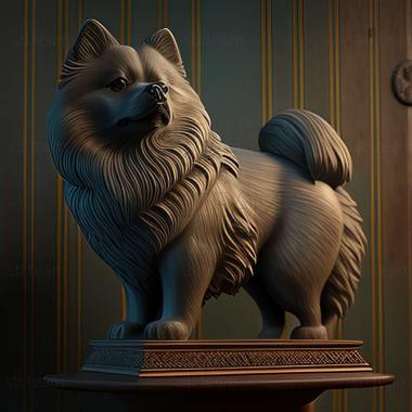 3D model Keeshond dog (STL)